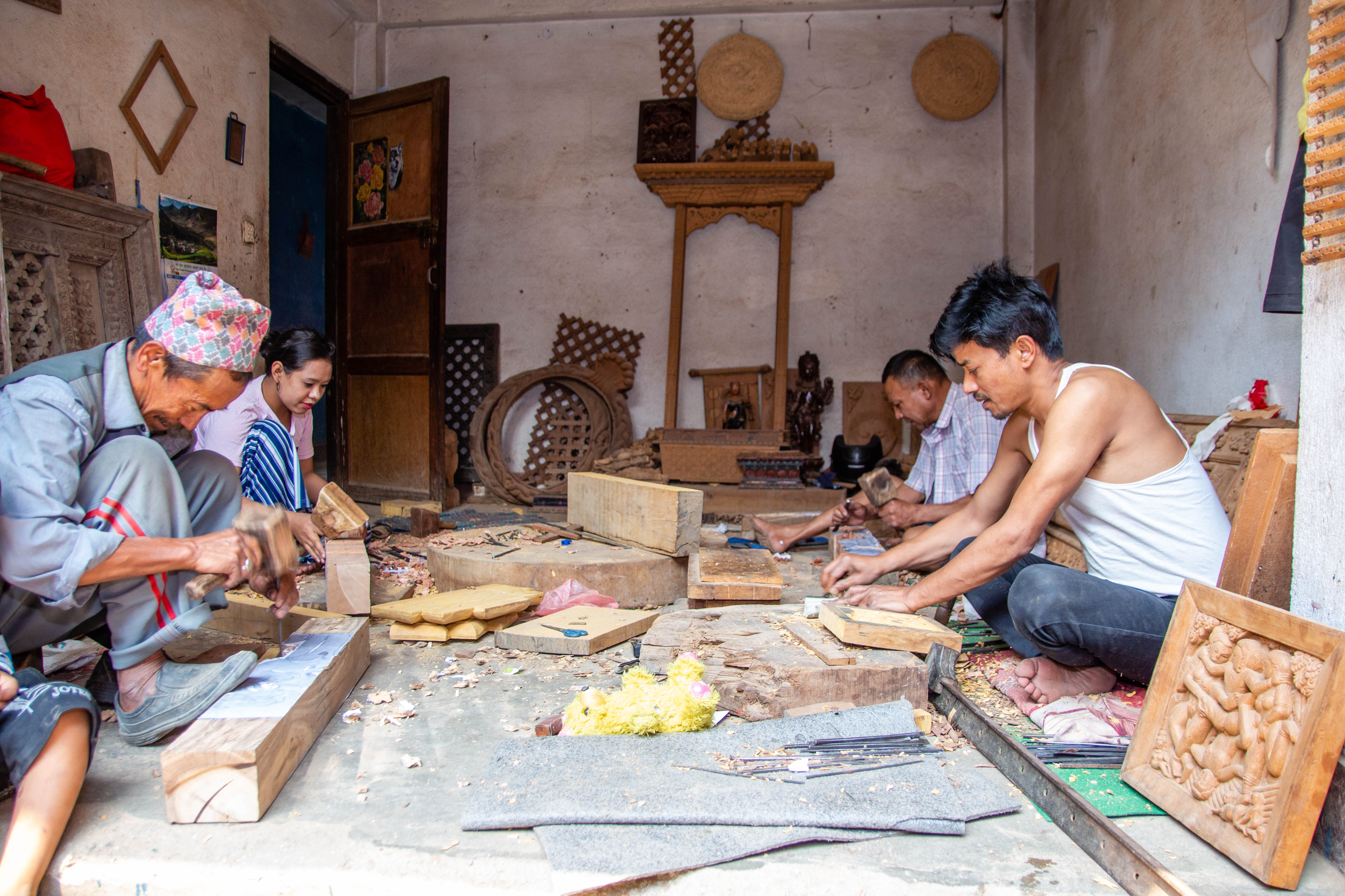 Hands-on Wood Carving by the locals of Bungamati