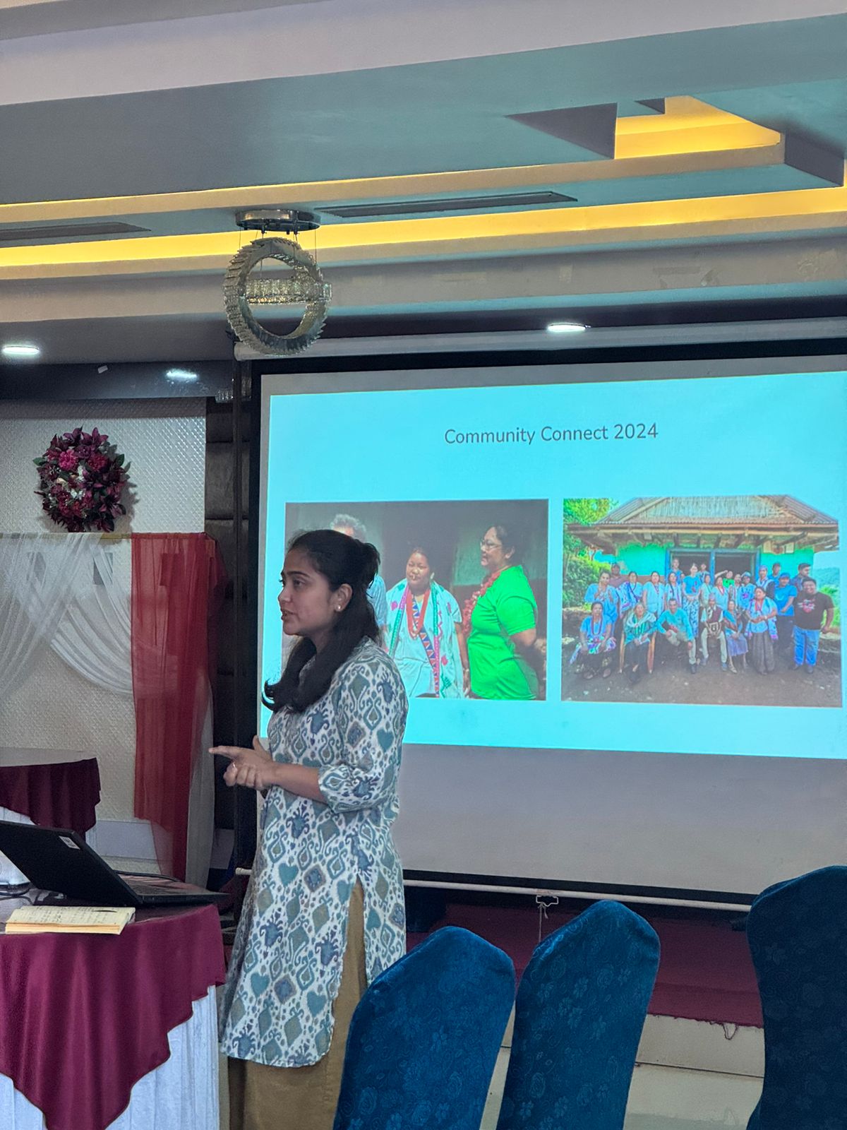 Presenting CHN's work with the partners at Dhankuta
