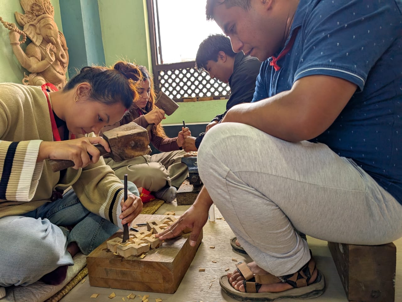 Wood Carving at Bungamati Community Homestay