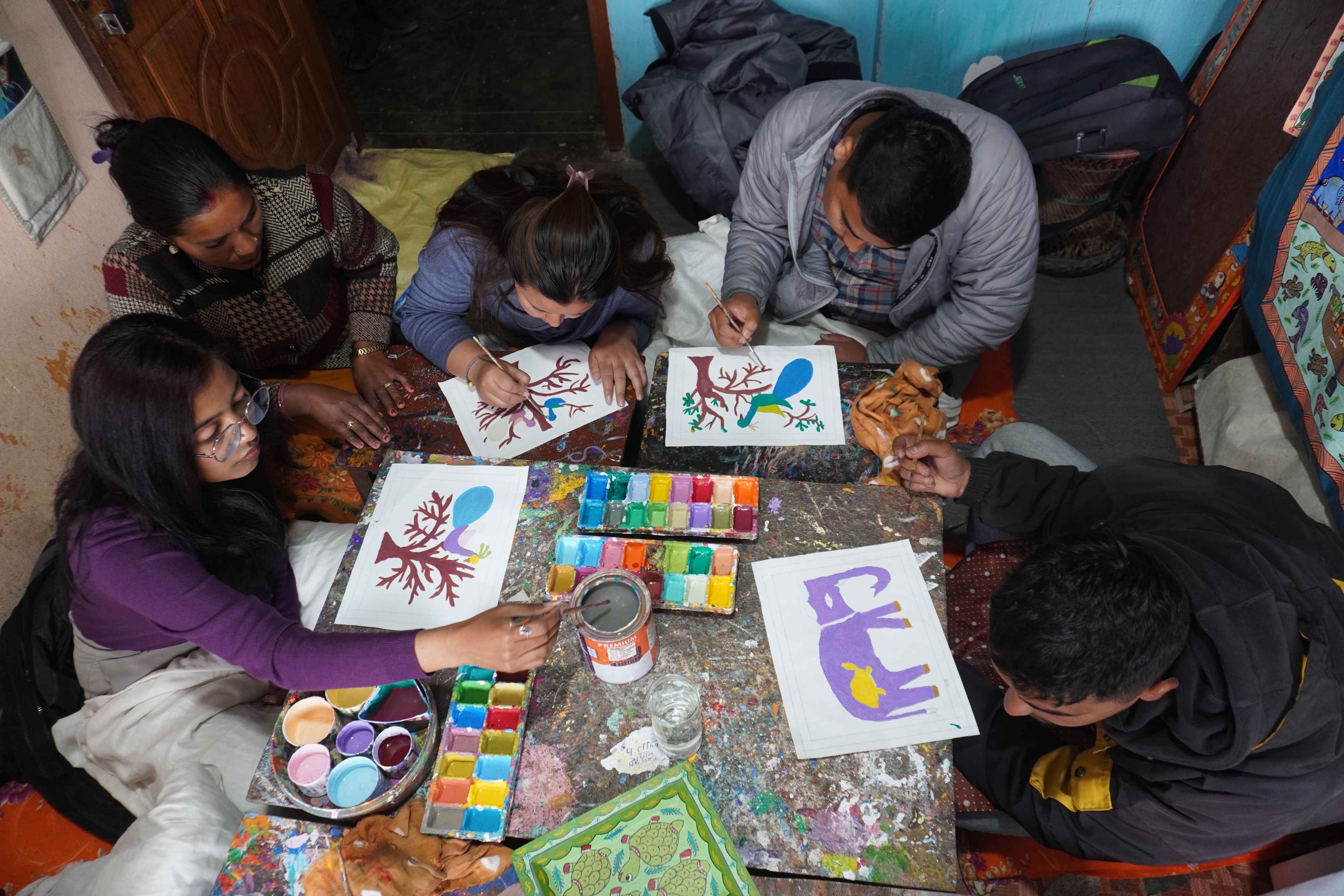 Mithila Painting workshop at Thimi